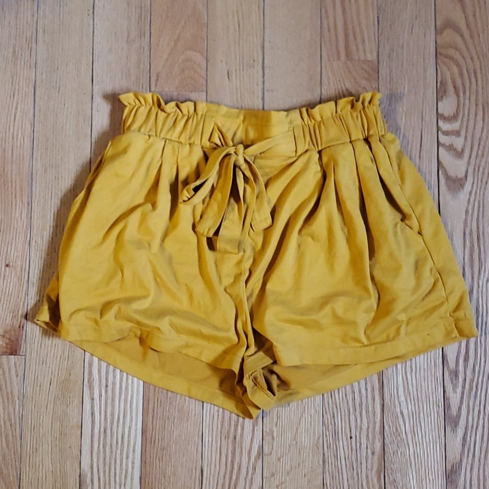Yellow paperbag shorts